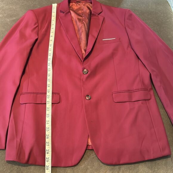 Men’s Slim Fitting Suit Jacket Blazer Two Button Notched Lapels Size 42 - Picture 8 of 11